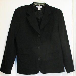 Jacket-Blazer“Bridgewater Classics” Little Black Button-Down Blazer Jacket-Sz:16